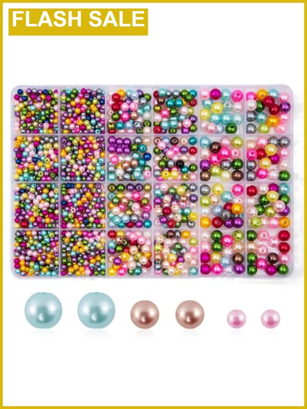 1400pc Acrylic Pearl Beads 3 Sizes Loose Beads for Jewelry Making Bracelets